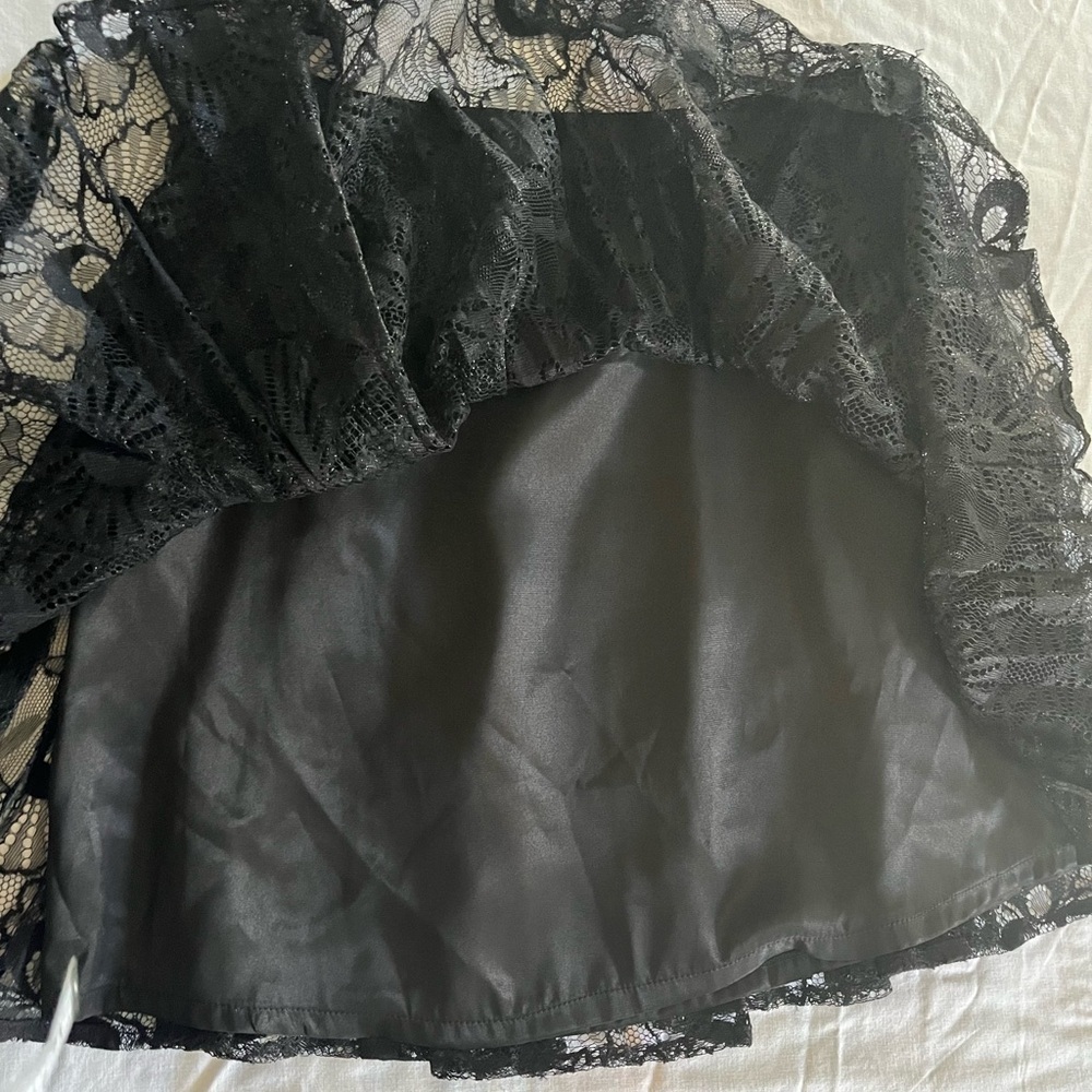 VTG Milly of New York Black Lined Pleated Lace Short Flare Skirt Womens Sz 4 - Picture 12 of 12